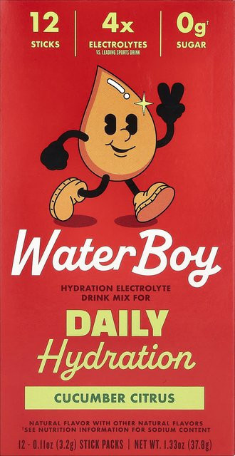 Waterboy, Getränkepulver, Sportgetränk, Gurke Zitrone, 12 x 3,2 g - Bild 1