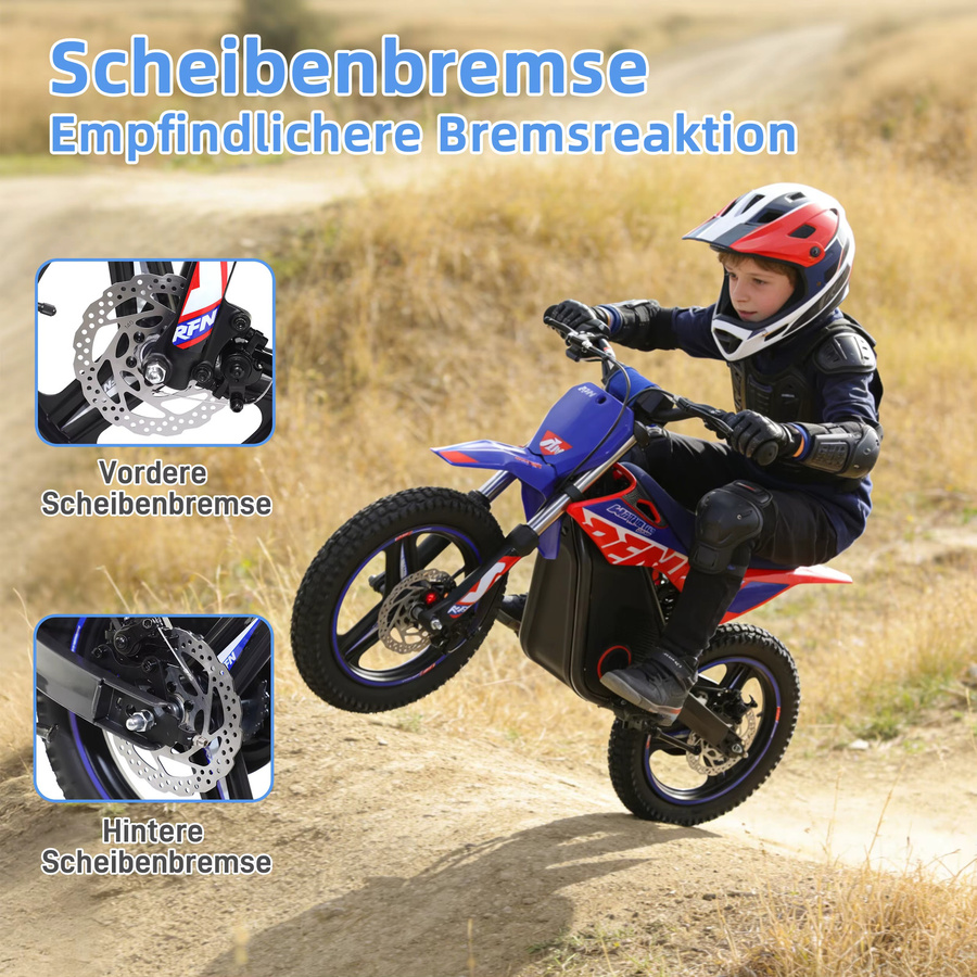 Vankel Elektrisches Kindermotorrad, Blau, ab 4 Jahre - Bild 3