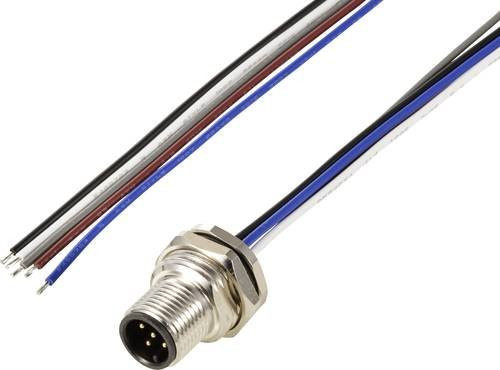 TRU COMPONENTS TC-12833192 Sensor/Aktor Einbaustecker M12 mit 5 Polen und 0,5m Kabellänge, Multicolor - Bild 1