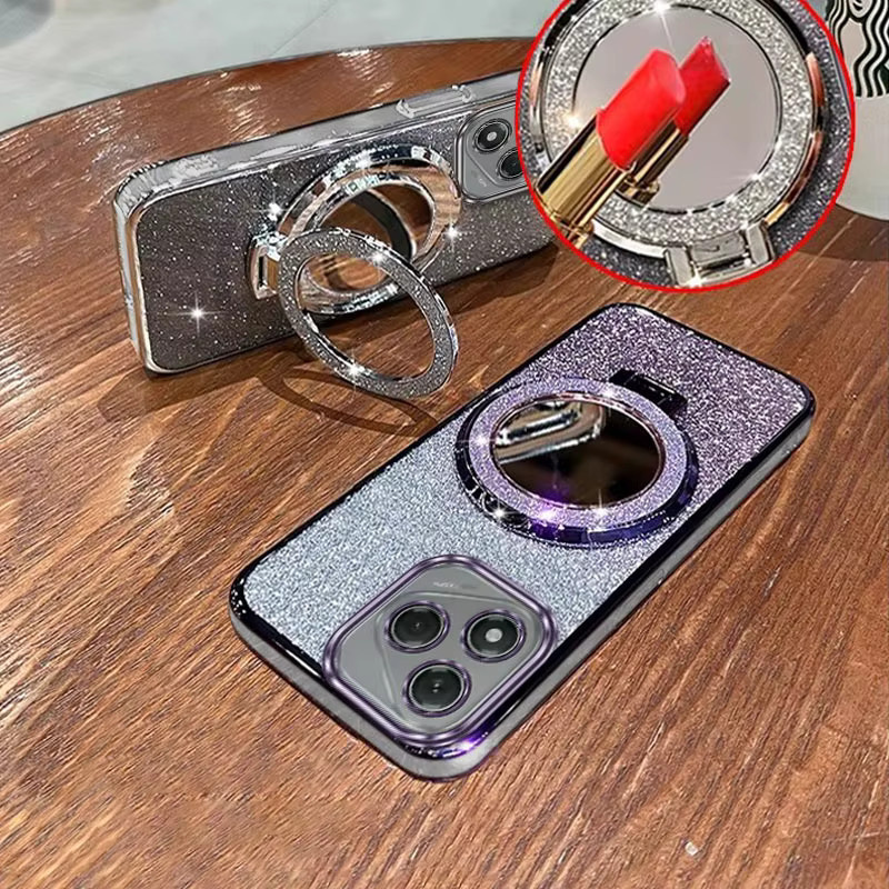 Schutzhülle mit Lanyard für Honor 200 Pro 200 Lite 400 Pro 400 200 90 Magic 6 Pro 6 Lite 5 Lite in Lila und Silber - Bild 2