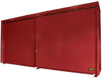 Isolierter Regalcontainer BAUER CEH 75-2 aus Stahl mit Schiebetor in Rot, B/T/H: 780,0 x 155,0 x 349,0 cm - Bild 1