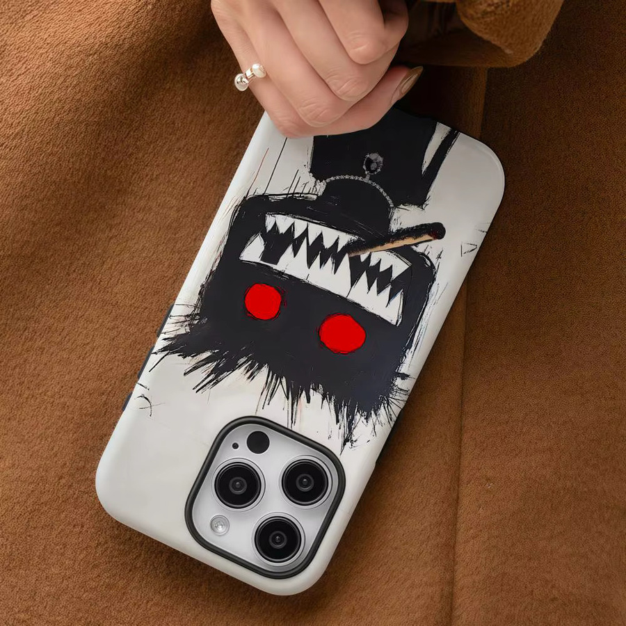 SALGOAT E-ElGrandeToto Handyhülle für iPhone 17 16 15 14 13 12 Pro Max Plus mit glänzender HD-Doppelschicht-Flüssigkeitshartschale in Weiß - Bild 4