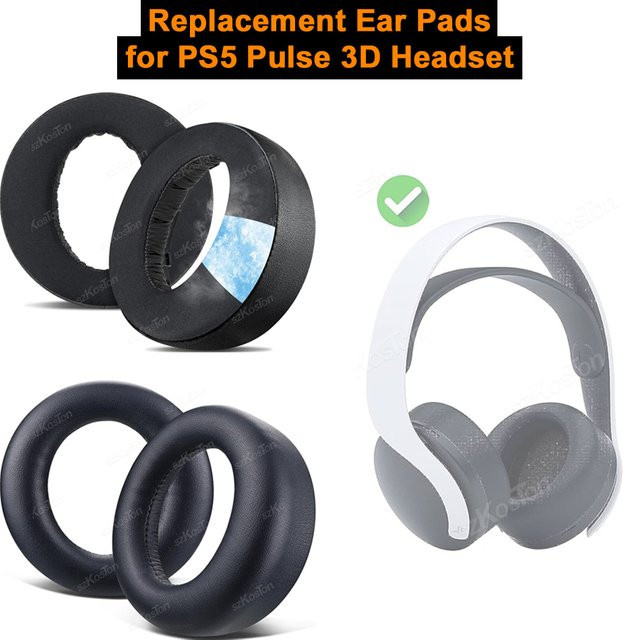 Sony Ersatz-Ohrpolster für PS5 Pulse 3D Wireless Headset mit Kühlgel und Memory-Schaum in Schwarz - Bild 1