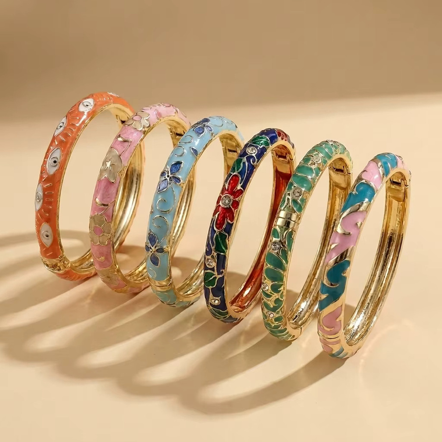 BELLA-Bee Armband, Emaille, Blumen, Goldfarben, Damen - Bild 2