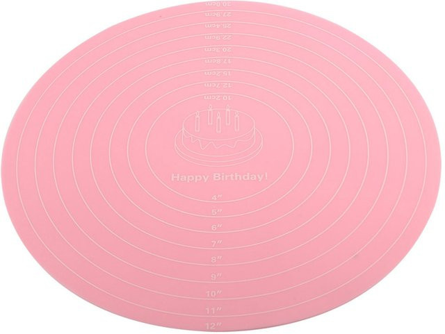 Hitzebeständige Silikon-Backmatte von mfySpace in Pink, runde Antihaft-Gebäckmatte zum Ausrollen von Teig, Durchmesser: 30 cm - Bild 1