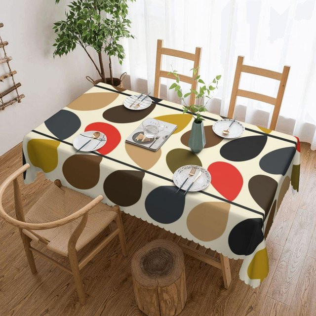 Rechteckige Tischdecke Orla Kiely mit abstraktem Design, Ölbeständig und Wasserabweisend, Mehrfarbig, B: 137 cm, T: 183 cm - Bild 1