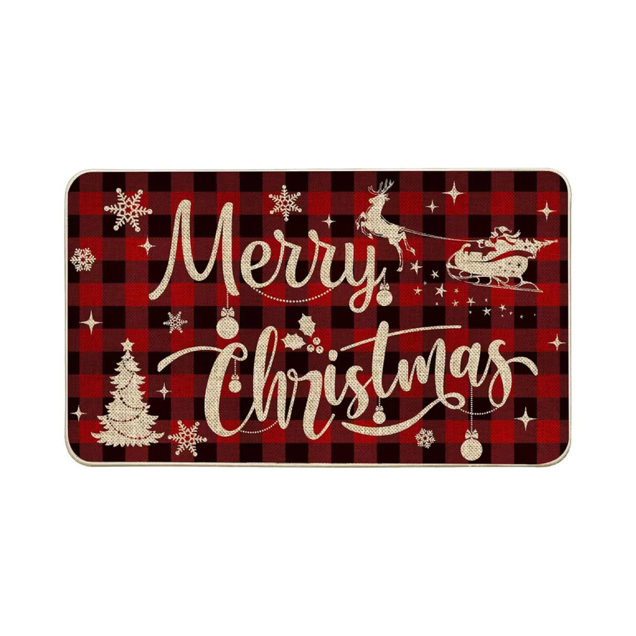 VIKAMA Frohe Weihnachten Fußmatte in Rot für Innen und Außen, B/T: 60 x 40 cm - Bild 4