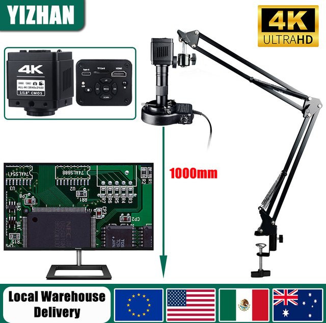 YIZHAN 4K UHD Digitalmikroskop IMX678 mit HDMI und Type-C, schwarze Videokamera mit 150-fach Zoom-Objektiv und Fernbedienung für Lötarbeiten - Bild 1