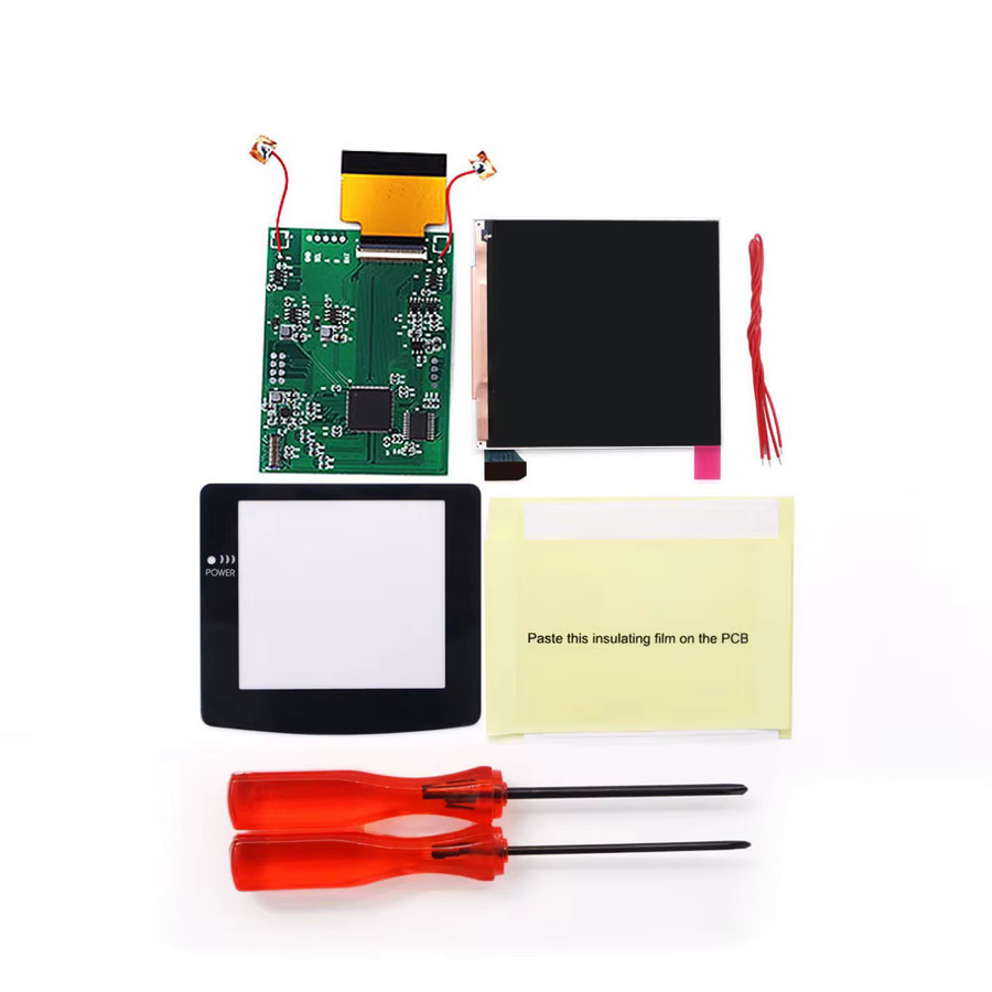 Hispeedido IPS-LCD-Hintergrundbeleuchtungs-Kit für Gameboy Color in Grau und Multicolour mit 8 Farbmodi - Bild 1