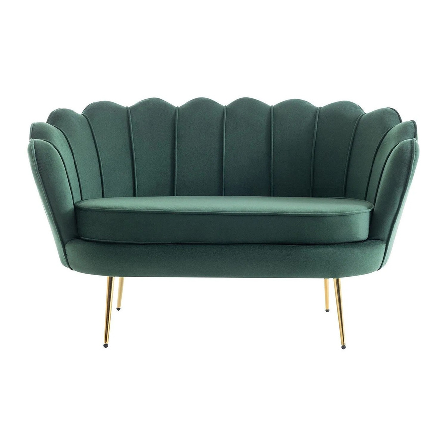 Pascal Morabito Muschelsofa Dandelion in Piniengrün mit Samtbezug, Breite: 124 cm - Bild 2