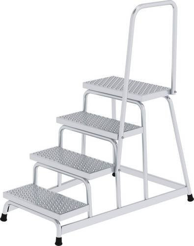 MUNK Günzburger Steigtechnik Arbeitspodest R13 starr aus Aluminium in Silber mit Handlauf und Montage für Werkzeug, maximale Arbeitshöhe: 2,8 m - Bild 1