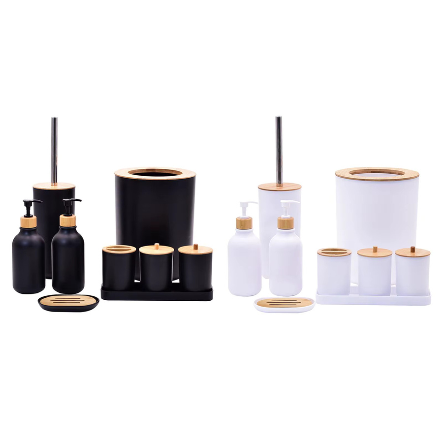 9-teiliges Badezimmer-Zubehör-Set aus Keramik mit Zahnbürstenhalter von MagiDeal in Weiß - Bild 1
