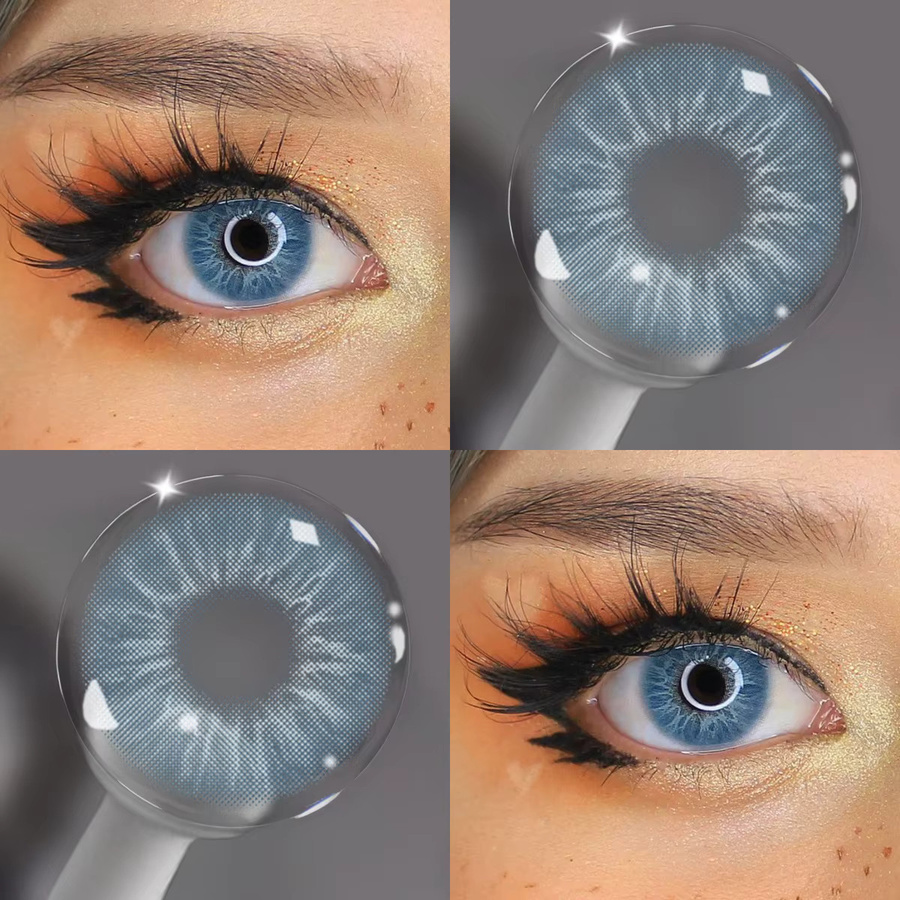VISUASHOW Farbige Kontaktlinsen tiefblau, 2 Stück - Bild 1