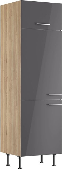 Optifit Küchen-Hochschrank Jonte984 für Kühlschrank in Anthrazit und Wildeiche, B/T/H: 60 x 58,4 x 211,8 cm - Bild 1