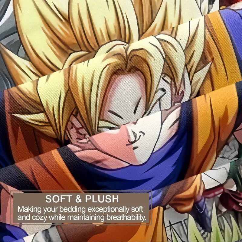 Binchi Fitness Anime Bettwäsche Set Dragon Ball mit Bettbezug und Kissenbezügen, Mehrfarbig, B/H: 135 x 200 cm - Bild 4