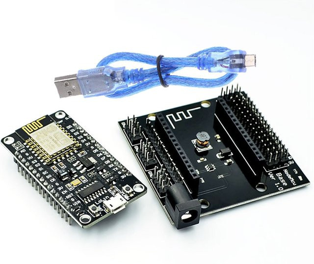 NodeMcu v3 CH340 ESP8266 WiFi IoT Entwicklungsboard mit USB-C Anschluss und PCB-Antenne in Schwarz von Si Tai&SH - Bild 1