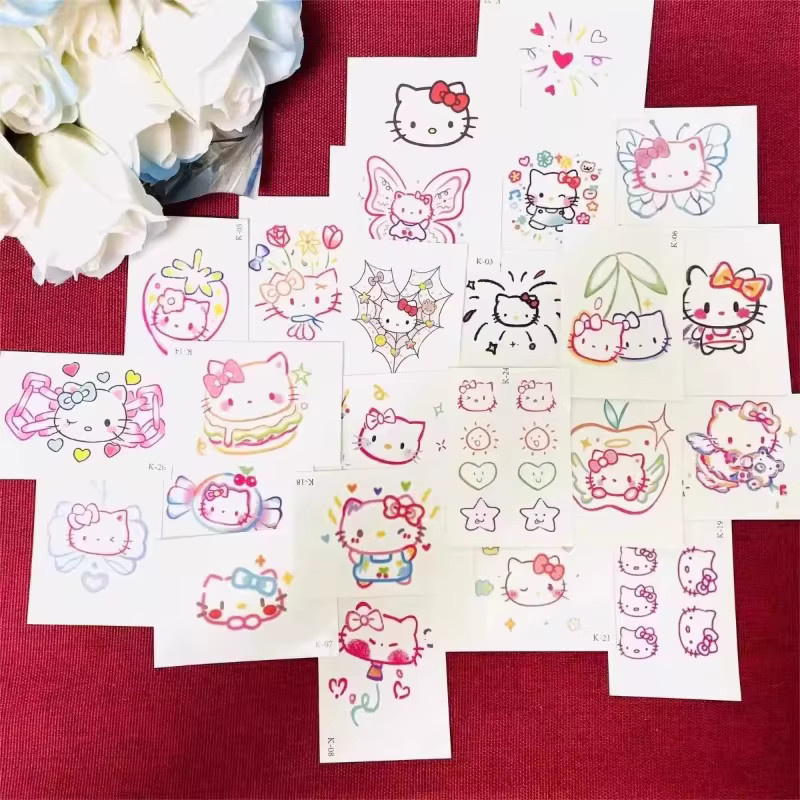 Keeppley Hello Kitty Kawaii Tattoo-Aufkleber, 100 Stück - Bild 2