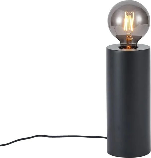 QAZQA Moderne Tischleuchte Cylinder Schwarz E27 für Schreibtisch und Nachttisch Höhe: 24 cm - Bild 1
