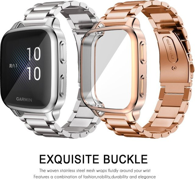 Aaigea Uhrenarmband Edelstahl, für Garmin Venu SQ / SQ 2, Unisex - Bild 1