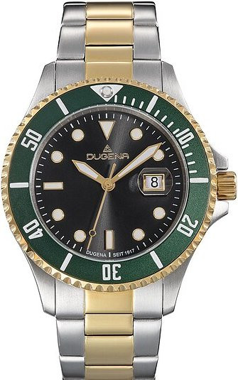 Dugena Herrenuhr Diver XL, Quarz, Edelstahl, Schwarz, 44 mm, 30 ATM - Bild 1
