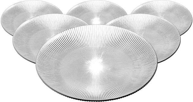 Ritzenhoff & Breker Speiseteller Unico aus Porzellan, 6er Set, Transparent/Weiß, Durchmesser: 27 cm - Bild 1