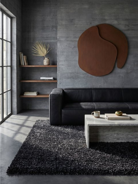 Kadima Design Hochflor Teppich RHEIN in Anthrazit, einfarbig, B: 140 cm, T: 200 cm - Bild 1