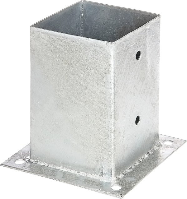 GAH Alberts Aufschraubhülse aus Stahl, feuerverzinkt, Farbe: Silber, B/T/H: 101 x 101 x 150 mm - Bild 1