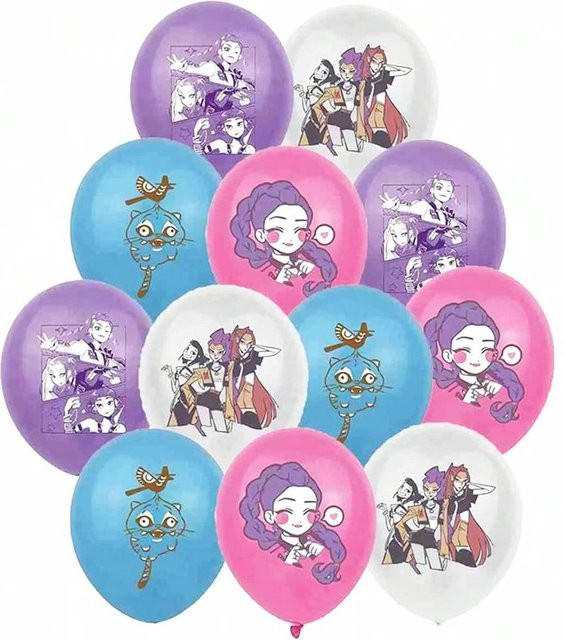 Kpop Dämonenjäger Latexballons in Blau und Multicolour für deine Partydekoration, runde Cartoon Ballons mit 30,48 cm Durchmesser - Bild 1