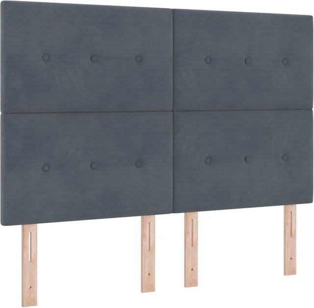 vidaXL LED Boxspringbett mit Matratze in Dunkelgrau, B/T/H: 160 x 200 x 280 cm - Bild 1