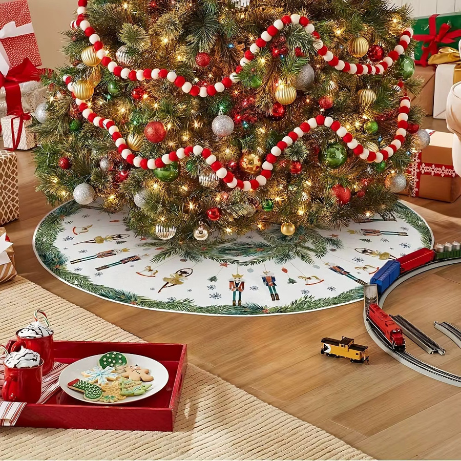 VIKAMA Weihnachtsbaumkleid mit Nussknacker-Print in Weiß für Erwachsene - Bild 4