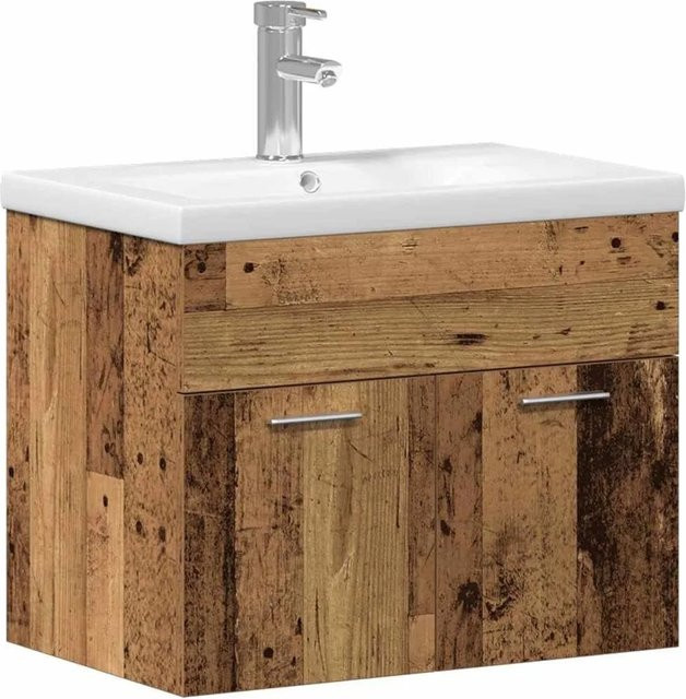 vidaXL Badezimmerschrank Altholz in Braun, Wandmontage, B/T/H: 60 x 38,5 x 46 cm - Bild 1