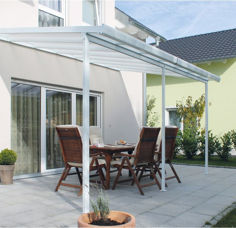 Gutta Terrassenüberdachung weiß, B/T: 306 x 306 cm