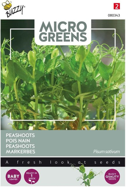 Buzzy Microgreens Markerbsen Samen für Microgreens, 15 g - Bild 1