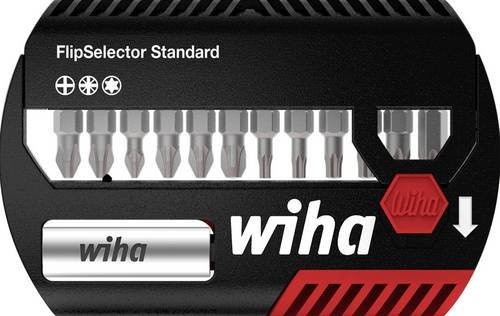 Wiha FlipSelector 39060 Bit-Set 13-teilig mit Gürtelclip, PH, PZ und TX, 1/4 Zoll C6,3 - Bild 1