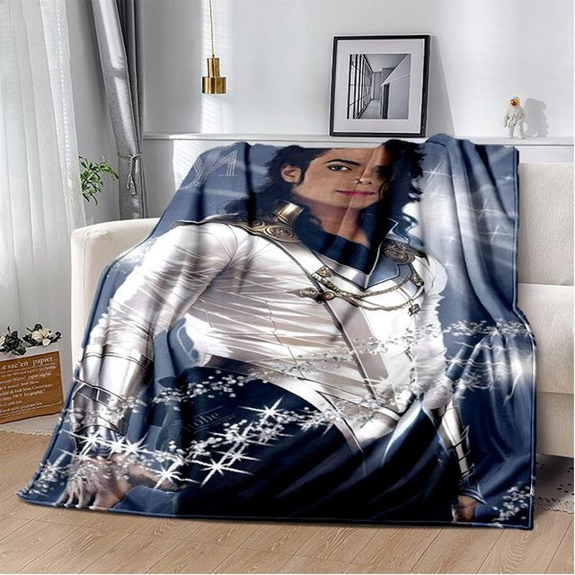Michael Jackson King of Pop Stern Überwurfdecke von Magic Zhu, Blau, B/B/H: 150 x 180 cm - Bild 1