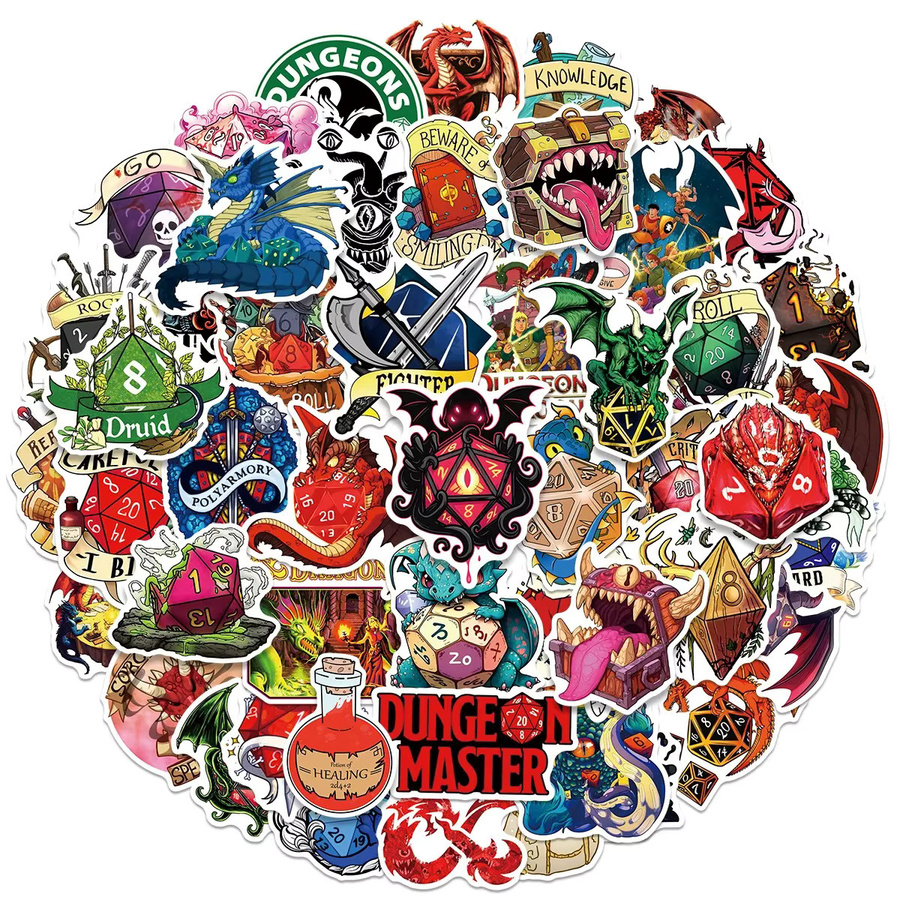 GOGOTU Dungeons & Dragons Graffiti-Aufkleber, Fantasy, 50-teiliges Set - Bild 2
