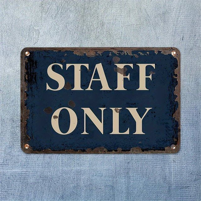 HELLOYOUNG Vintage-Metallschild Sadely Staff – Eisen-Blechposter zur Wanddekoration, B/H: 20,3 x 30,5 cm - Bild 1