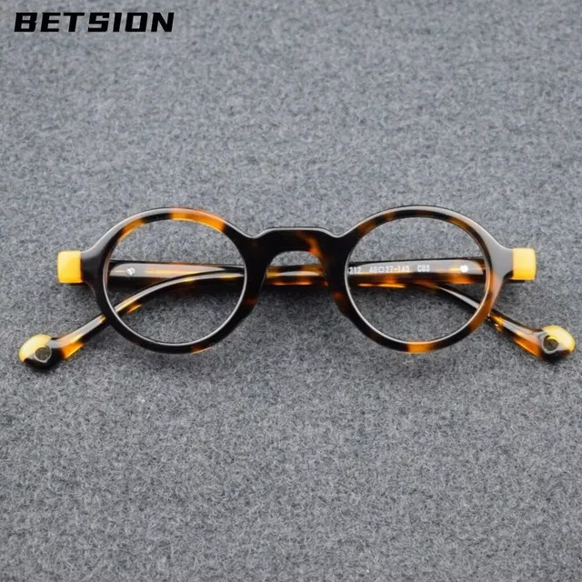 BETSION Lesebrille, kleine ovale Retro-Acetat-Brillengestelle, Vollrand - Bild 1