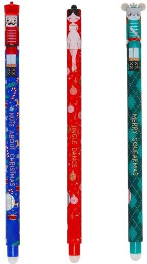 Lysa Radierbare Gelstifte Set mit Weihnachtsdesign, 3 Stück, Mehrfarbig - Bild 1