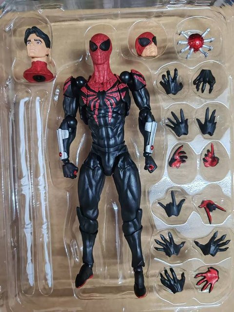 Bandai Marvel Spider Man Schwarz Rot Kampfanzug, Bewegliche Figur, Einzelfigur - Bild 1