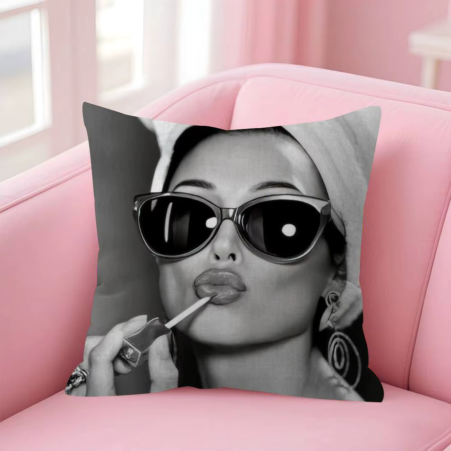 Kayoom Kissenbezug Audrey Hepburn Lipstick Design für Sofa und Auto, 30 x 30 cm - Bild 5