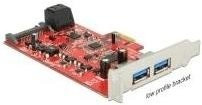 Delock USB 3.2 Gen 1 Controllerkarte PCIe mit 2 x extern USB 3.0 und 2 x intern SATA 6 Gb/s im Low Profile Formfaktor - Bild 1