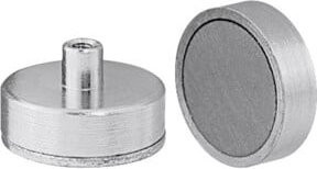 nVent HOFFMAN Flachgreifermagnet mit Innengewinde aus SmCo5 in Silber, Durchmesser: 6 mm - Bild 1