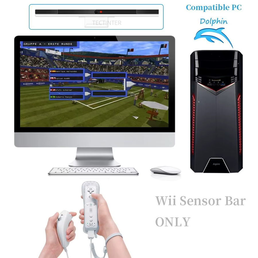 Bluetooth Empfänger für Nintendo Wii und Wii U zur Unterstützung von Wireless und Wired Remote Sensor Bars sowie Nintendo Wii Controllern - Bild 4