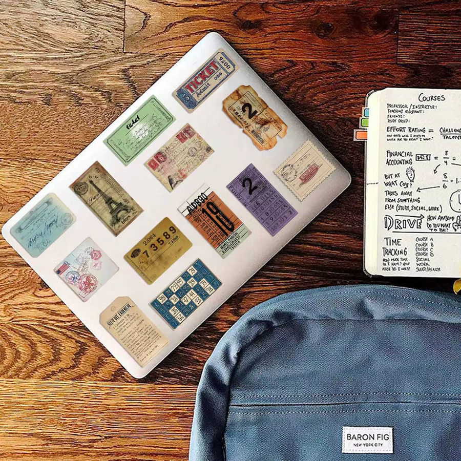 50 Stück Retro Design Aufkleber in Multicolour für Laptop, Notebook, Skateboard und Helm, wasserfeste DIY Ästhetik Aufkleber - Bild 3