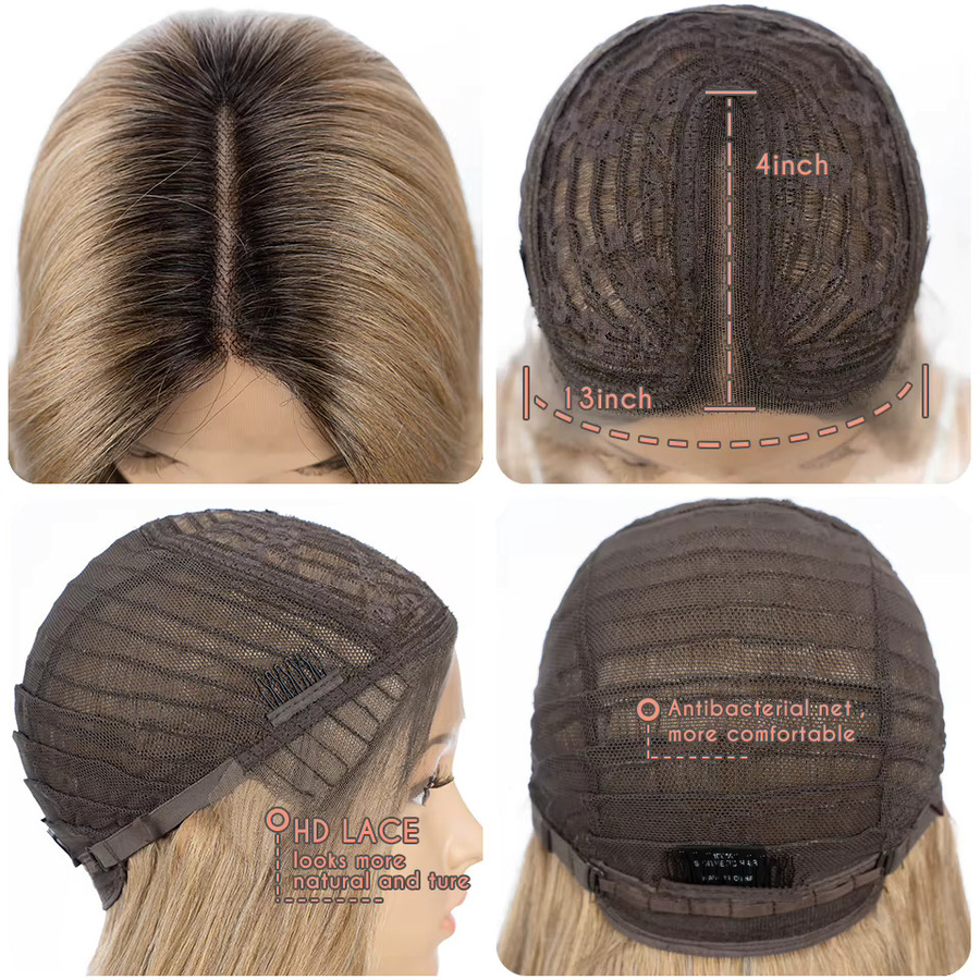 FASHION IDOL Synthetische Spitze Front Perücke, 26 Zoll, Ombre, Blond, Damen - Bild 3