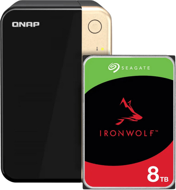 QNAP TS-264-8G NAS-System in Schwarz mit 8TB Seagate Ironwolf Festplatte - Bild 1