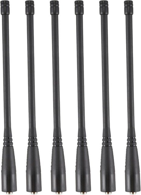 6er Set Walkie-Talkie-Antennen für Baofeng UV-5R, UV-82 und GT-3 mit SMA-Buchse, UHF/VHF 136-174/400-520 MHz, Schwarz - Bild 1