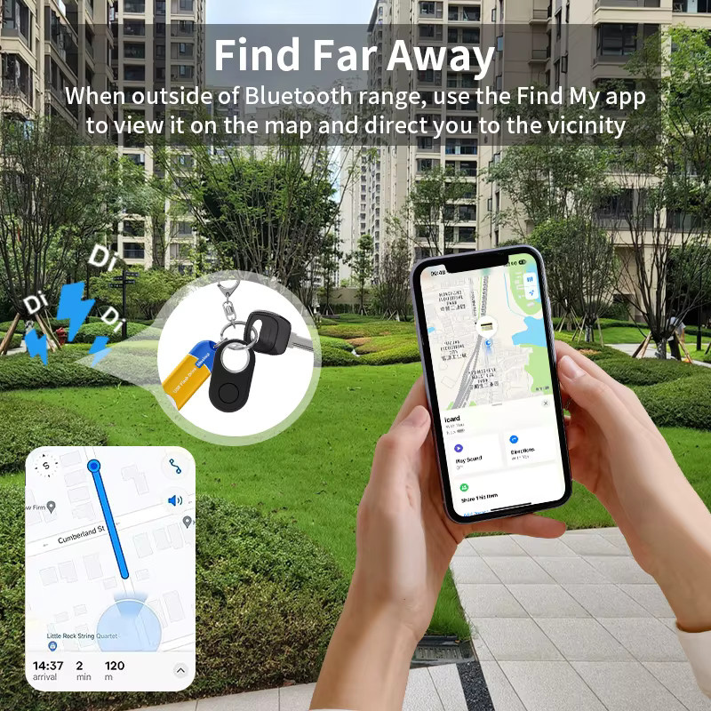 Intelligenter Haustier-Tracker in Schwarz kompatibel mit der Apple Find My App via Bluetooth mit Echtzeit-Tracking und Soundpositionierung - Bild 4
