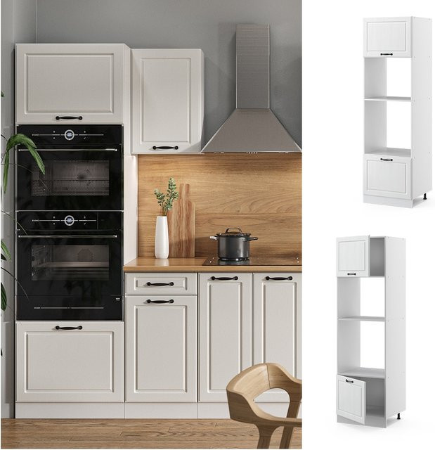 Vicco Mikrowellenschrank R-Line in Weiß im Landhausstil, Breite: 60 cm - Bild 1